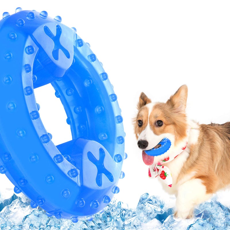 NWK Pet Teether Cooling Chew Toy for Dogs Teething Toy for Puppies, Fit with Treats for More Fun (Chewing Ring) - Image 1